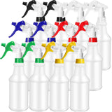 Eccliy 12 Pcs 16 Oz Plastic Spray Bottle, Adjustable Empty Reusable Sprayer for Cleaning, Planting, Water, Bathroom and Kitchen,