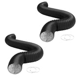 iPower 12 25 Ft Aluminum Ducting Flexible, Heavy-Duty 4-Layer Protection with 2 Duct Clamps Each, Dryer Vent Hose for Heating Co