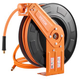 VEVOR Retractable Air Hose Reel, 3/8IN x 100FT Rubber Air Hose Max 300PSI, Air Compressor Hose Reel Auto-Rewind with 5FT Lead in