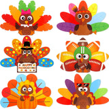ceiba tree Thanksgiving Turkey Cards Turkey Shaped Craft Kits for Kids 18Pcs Thanksgiving Greeting Card Bulk DIY Make Your Own C