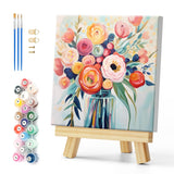 Natuyalo Paint by Numbers Kit for Adults Framed - Colorful Flowers Paint by Number on Canvas with Frame, Vase DIY Acrylic Painti