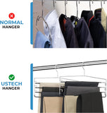 4-Tier Swing Arm Pants Hanger with Removable Foam-Padded Arms, Up to 5 Garments, Chrome
