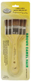 Royal & Langnickel Large Area Artist Brush Set Three Brown Camel Hair Brushes