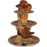 Zopeal Western Cupcake Stand - Cowboy Theme Birthday Party Decorations Cupcake Holder Cake Stand for Wild West Baby Shower Party