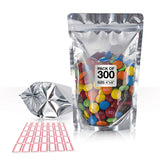 BELLE KR 4x6 Mylar Bags for Food Storage with 7.5mil Thick - Pack Of 300 - Stand Up Clear Mylar Bags with See Through Window - S