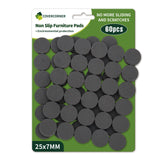 COVERCORNER Non Slip Furniture Pads 60 PCS 1'' Round - Anti Slip Furniture Pads - Self Adhesive Rubber Feet Furniture Feet - Cha