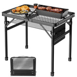 WildFinder Folding Table, 2x1.3 FT Camping Table with Mesh Desktop,Folding Grill Table with Mesh Bag,Portable Outdoor for Picnic