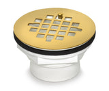 Oatey 2 in. 101 PS PVC Solvent Weld Shower Drain with UltraShine Polished Brass Strainer