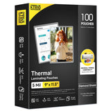 KTRIO 100 Pack Laminating Sheets 5 Mil, Hold 8.5 x 11 Inches Laminate Sheets, 9 x 11.5 Thermal Laminating Pouches for Laminator,