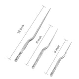 12 8 6 Cooking Tweezers Toogs, 304 Stainless Steel Offset Tweezers with Precision Tip Kitchen Chef Tweezers for Cooking(6