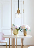 Living District Indoor Modern Home Decorative Bright Ceiling Kenna 1 Light Chrome Pendant With Clear Glass