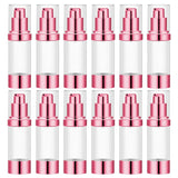 1 OZ Refillable Airless Pump Bottle, Travel Lotion Container, Plastic Cosmetic Dispenser (12PCS,Rose Red)