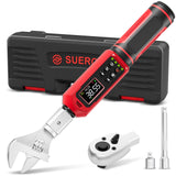SUERCUP Adjustable Digital Torque Wrench 0.66-44.29Ft.Lb/0.9-60N.m,9x12 mm Open End Hvac Torque Wrench with 3/8 Drive Ratchet He
