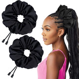 2 pcs Adjustable Afro Puff Hair Tie, Extra Large Satin Scrunchies, No Damage Durable Afro Puff Accessories, Oversize Hair Bands,