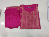 Anni Designer Women'S Cotton Straight Kurta With Pant & Dupatta (Kptd-Cot-10132-Pink_3Xl_Pink_Xxx-Large),Pink,3XL,Cotton Blend,Regular,