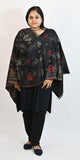 Sprha Women Stole Embellished Polyester Wool Blend Black Stole 2307
