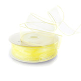 Ribbon Traditions 1.5 Wired Sheer Organza Ribbon Lemon 50 Yards