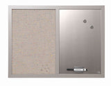 MasterVision Combination Board, 18 x 24, Dry Erase Magnetic Board & Grey Fabric Bulletin Board Combo, Grey MDF Frame Small
