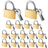 Kenning 16 Pcs Solid Keyed Alike Padlocks 0.98 Solid Brass Padlock with Key Weatherproof Luggage Locks Suitcase Lock Wide Body w