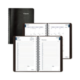 Blueline Essential Academic Daily/Monthly Planner, August 2023 to July 2024, TwinWire Binding, Soft Vicuana Cover, 8 x 5, Bla