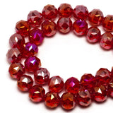 DIQIO 10mm Sparkle Faceted Round Loose Crystal Beads (57-60pcs Deep Red AB)