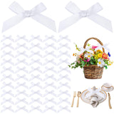 Gejoy 100 Pieces 4.5 Solid White Bows Mini Satin Ribbon Twist Tie Bows Crafts for Wedding Graduation Birthday Party Shower Gift 
