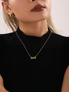 Silver Infinity Necklace for Women Dainty Stainless Steel Pendant Minimalist Chain Jewelry (15.7in + 1.9in) Lightweight & Hyp