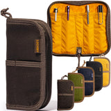 LOCHBY Quattro | Slim and Elegant Pen Pouch, Durable Waxed Canvas, Lightly Padded for Fountain Pen and Mechanical Pencil, Compac