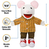 14 Mouse w/Sneakers, Animal Hand Puppet