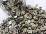 The Design Cart 8 mm Silver Metallic Designer Round Sequins Sitara for Embroidery, Embellishing Handbags, Apparels, Art Craft DI