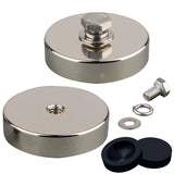 MUTUACTOR 185lbs Neodymium Pot Magnets,Anti-Broken 1/4-20 Female Threaded Mounting Magnets Heavy Duty,2PCS Strong Rare Earth Mag