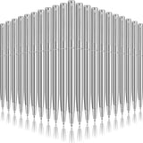Zonon 50 Pcs Silver Metal Slim Ballpoint Pens Bulk Retractable Metallic Black Ink 1 mm Medium Point Smooth Writing Pens for Wedd