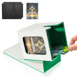 Jaffzora Card Deck Box for MTG Commander, Magnetic Card Display Case,TCG Card Storage Box, Holds 100 Double-Sleeved Cards, White