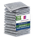 Ecolux 10 Pack NonScratch Reusable Wire Dishcloths, Steel Scrabber for Utensils Cleaning, Multipurpose Wet and Dry Cleaning Dis