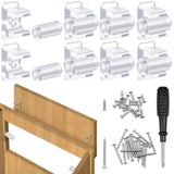 Juexica False Cabinet Front Clip False Drawer Front Clips Sink Tip Out Snap with Screws Screwdrivers for Hardware Replacements(8