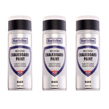 Bartoline Chalkboard Spray Paint, Black, 13.5 oz [3 Pack] - Matt Finish Writable & Wipeable Multi-Surface Coating for Wood, Meta