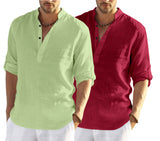 Bellstone Men'S Cotton Blend Solid Regular Dress Shirt (Kurta800_Combo_Light Green_Maroon_Xl_Lighr