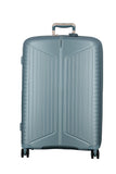 Jump Evae Ev24 Metallic Light BlueMedium66Cm Expandable Hardsided 8 Wheel Luggage With Tsa Lock, Shoe Pouch, Wet Pouch, Laundr
