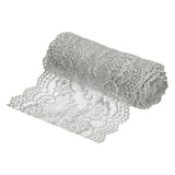 MECCANIXITY 6 Inch Wide 5 Yard Lace Ribbon Floral Pattern Light Gray Lace Trim Ribbon for Sewing Making, and DIY Crafts, Gift Wr