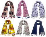 Fusfus WomenS Printed Chiffon Scarves And Stoles, Free Size(Multicolour, Fs1405) Pack Of 6 (Multicolor4)