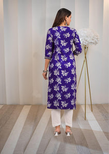 Gosriki Women'S Rayon Blend Chikankari Embroidered Straight Kurta (Sceros Violet-Nw-Gs_Xl_Violet_X-Large),Violet,,B0D4ZGR2KN