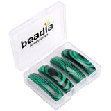 BEADIA Natural Curved Malachite Stone Beads 36x10mm 4pcs for DIY Bracelet Jewelry Making