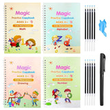 Lovelyduo Reusable Magic Practice Copybook Set for Kids 4 Trace & Learn Calligraphy Books for Alphabet, Numbers, Math & Drawin