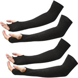 Geyoga Arm Protection Sleeves Level 5 Cut 2 Pairs Heat Resistant Sleeves Protectors for Thin Skin Bruising Men Women(Black,X-Lar