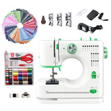 Sewing Machine for Beginners, Portable Mini Small Sewing Machine with 50 Pcs Fabric and 32 Pcs Sewing Threads Kit, 16 Built-in S