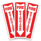 iSYFIX Fire Extinguisher Sign - 2 Pack 4x12 Inch - 100% Rust Free .040 Aluminum Reflective Signs, Laminated for Ultimate UV, Wea