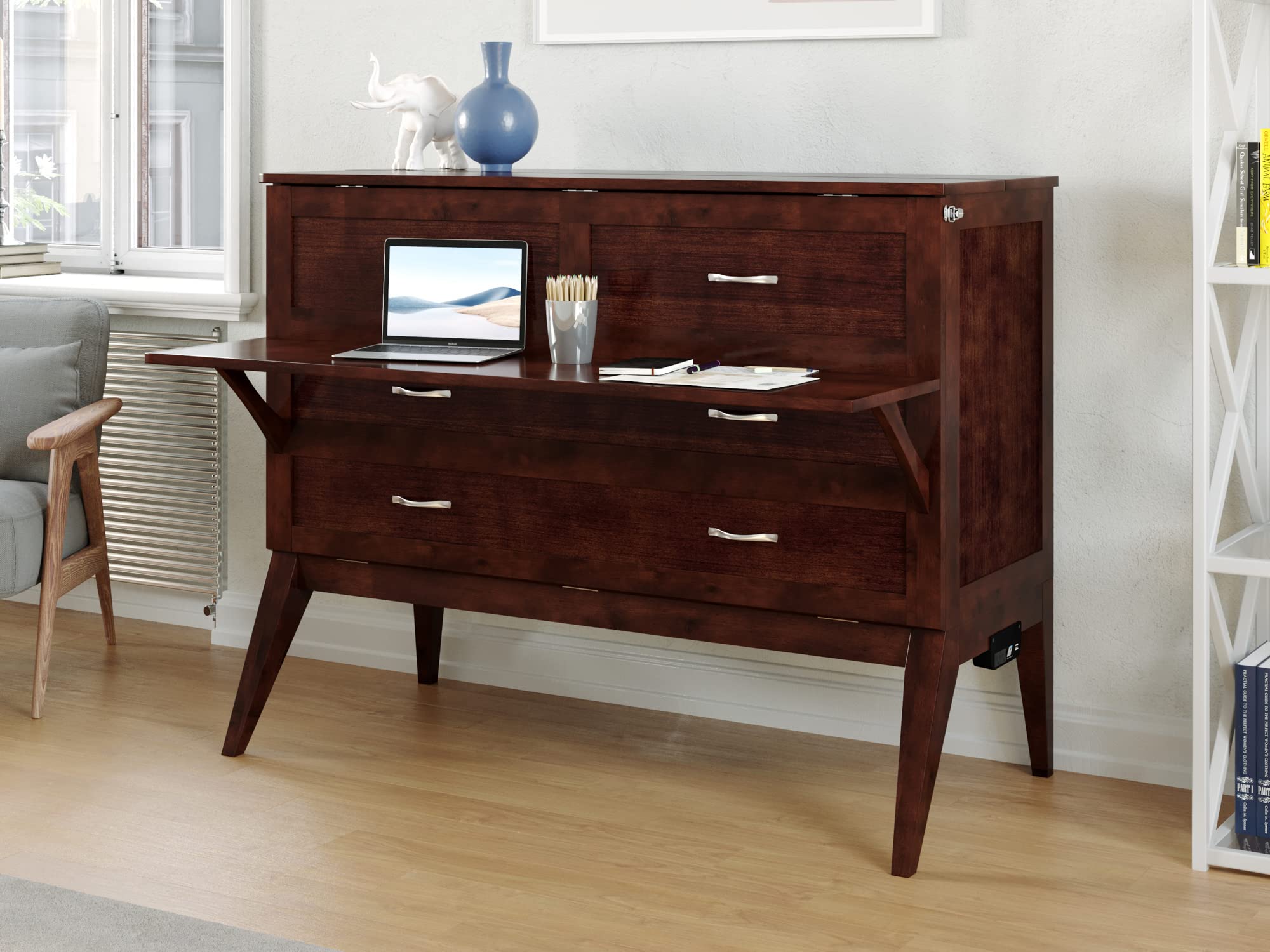 Northampton Full Murphy Bed Desk In Walnut