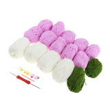 ATORSE Flower Blanket Crochet Kit Decor Creative DIY for Starter Wedding Enthusiast Style E