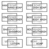 Clear Waterproof Labels for Bottles Bathroom 40 PCS Kitchen Minimalist Organization Removable Labels for Hand Soap Shampoo Body 