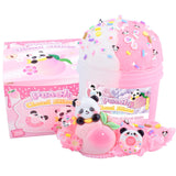 Pink Peach Cloud Slime Kit, with Fun Panda Slime Add Ins, Soft Non-Sticky, Scented Slime Kit for Kids, Birthday Gifts for Boys &